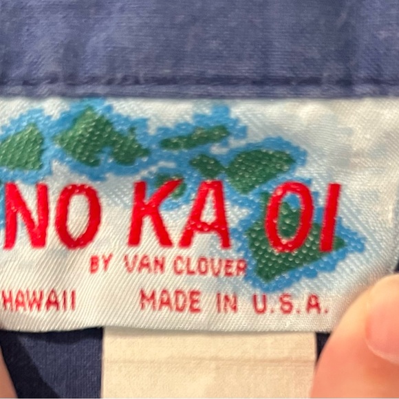 Blue and Pink Casual Button Down Shirt with Tropical Floral Design - Picture 3 of 4